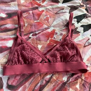 Sam Edelman Lace Bralette in Rosy Pink | size small